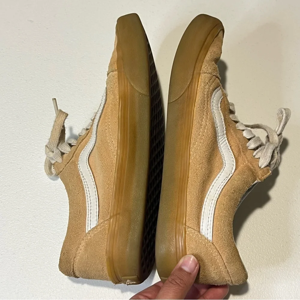 Vans Old Skool Low-Top Skate Shoes Tan Suede Size 8